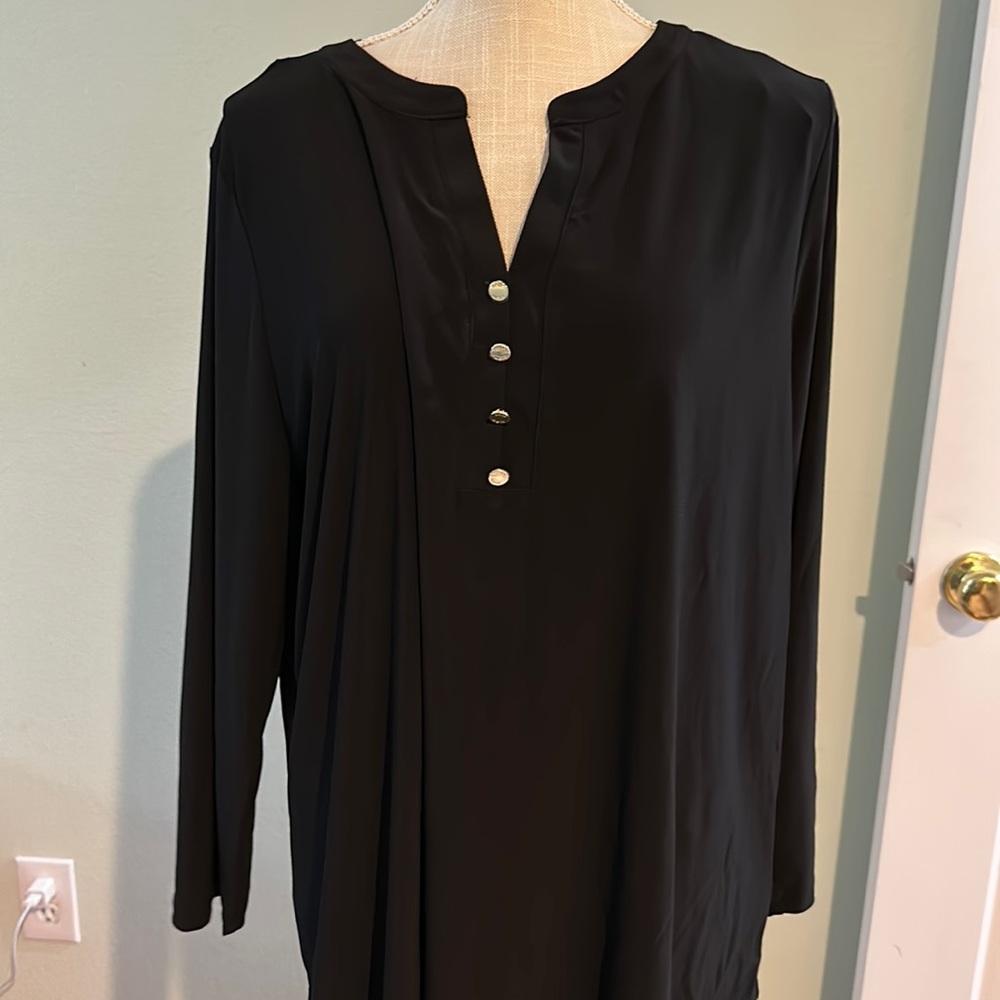 Anne Klein black long sleeve top